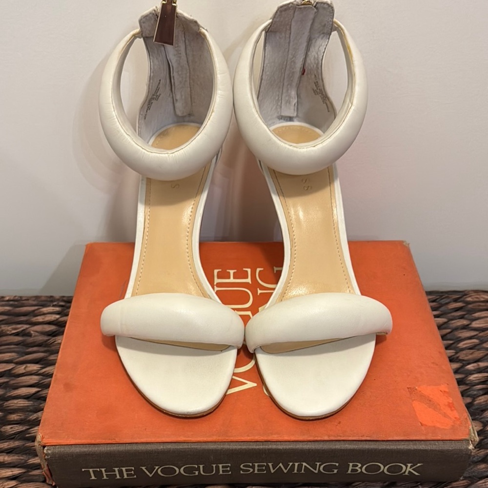 Guess White Stiletto Heels with Ankle Strap